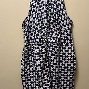 Ava & Viv Navy and Cream Midi Dress